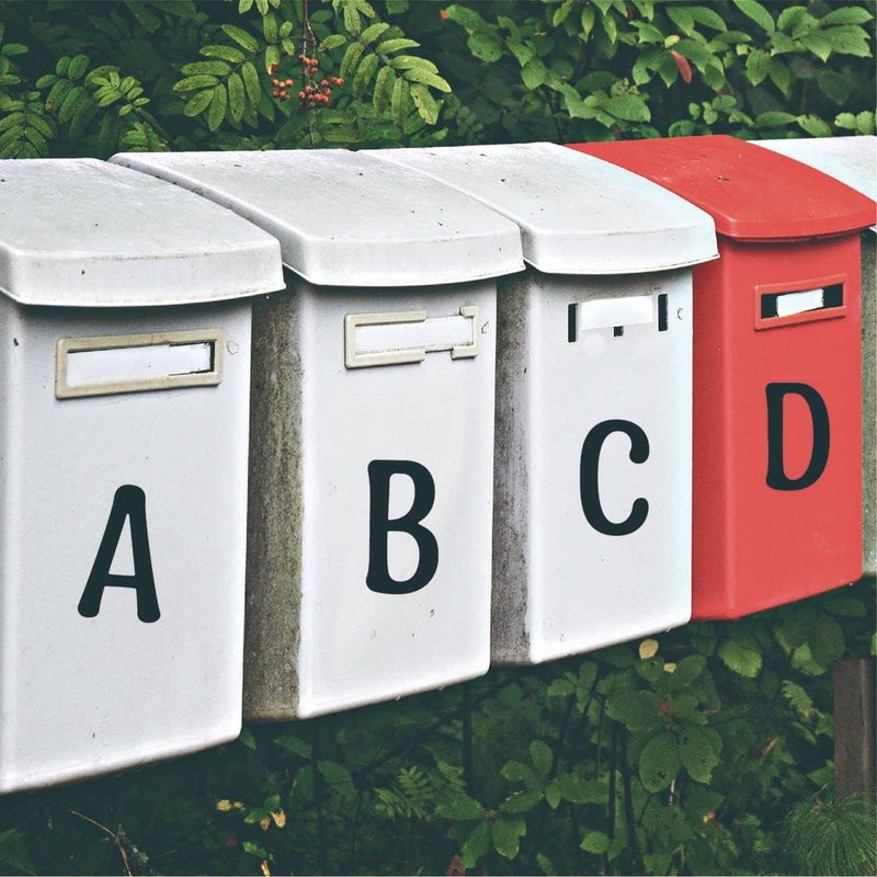 Debinolo 476 pcs 8 Sheets Self Adhesive Vinyl Letters Numbers Kit, 2 Inch Mailbox Numbers Sticker for Mailbox, Signs, Window, Door, Cars, Trucks, Home, Business, Address Number (2 Inch, 8 Black Set) - Image 4